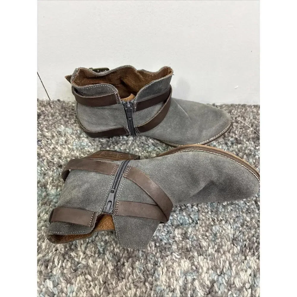 Sixtyseven Boots Womens 36 6 Anthropologie Boho Ankle Side Zip Buckles Leather